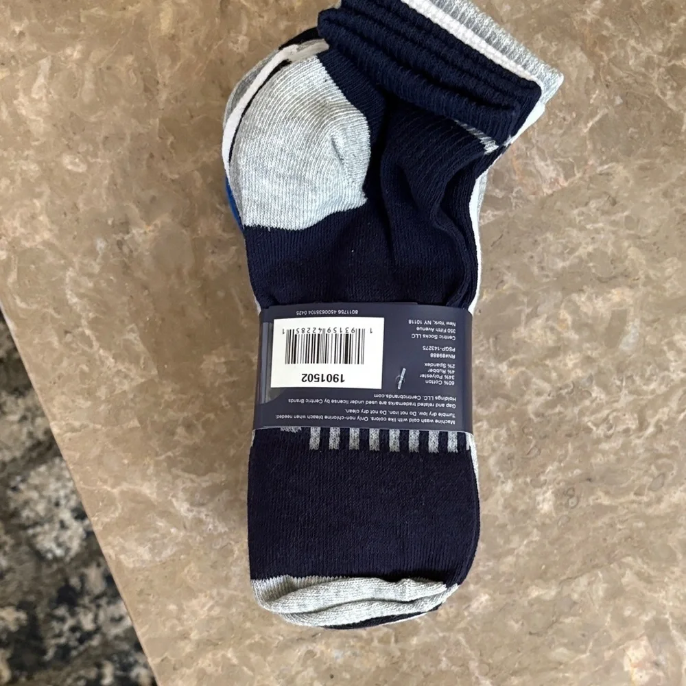 GAP Kids Cotton Quarter Socks - White, Blue, and Gray